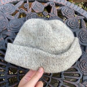 Vintage 85% Pure Wool 15% Nylon Beige Beanie Hat Made in USA Unisex